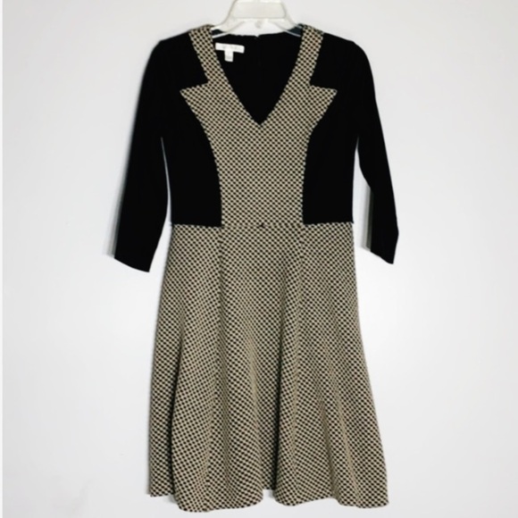 London Times Dresses & Skirts - London Time Checkered Fit Flare Classic business babe office Dress 4 small black